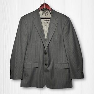 Brooks Brothers 346 Wool Pinstripe Stretch Blazer Suit Jacket Mens 42R Grey